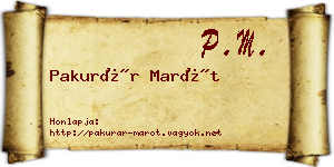 Pakurár Marót névjegykártya